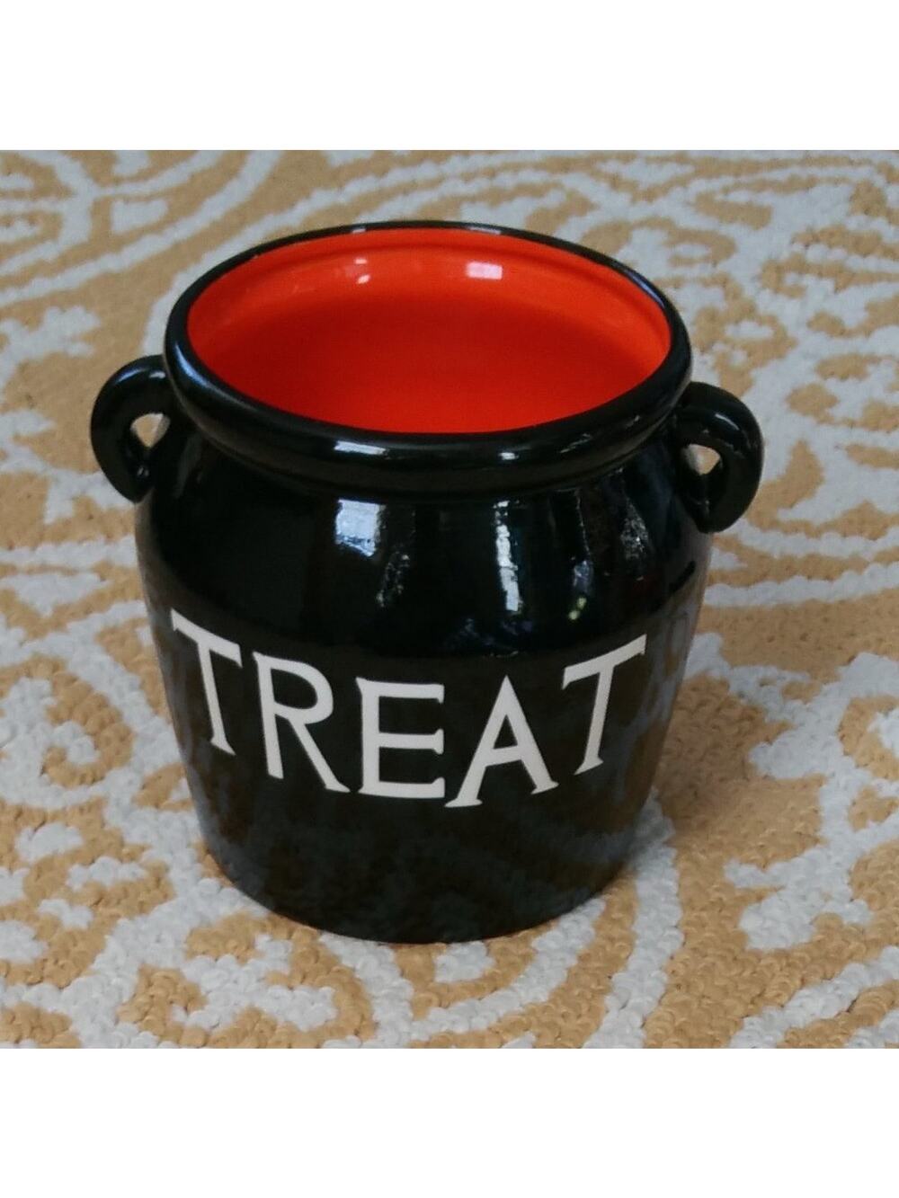 Nicole Crafts Treat Halloween Bowl Black & Orange